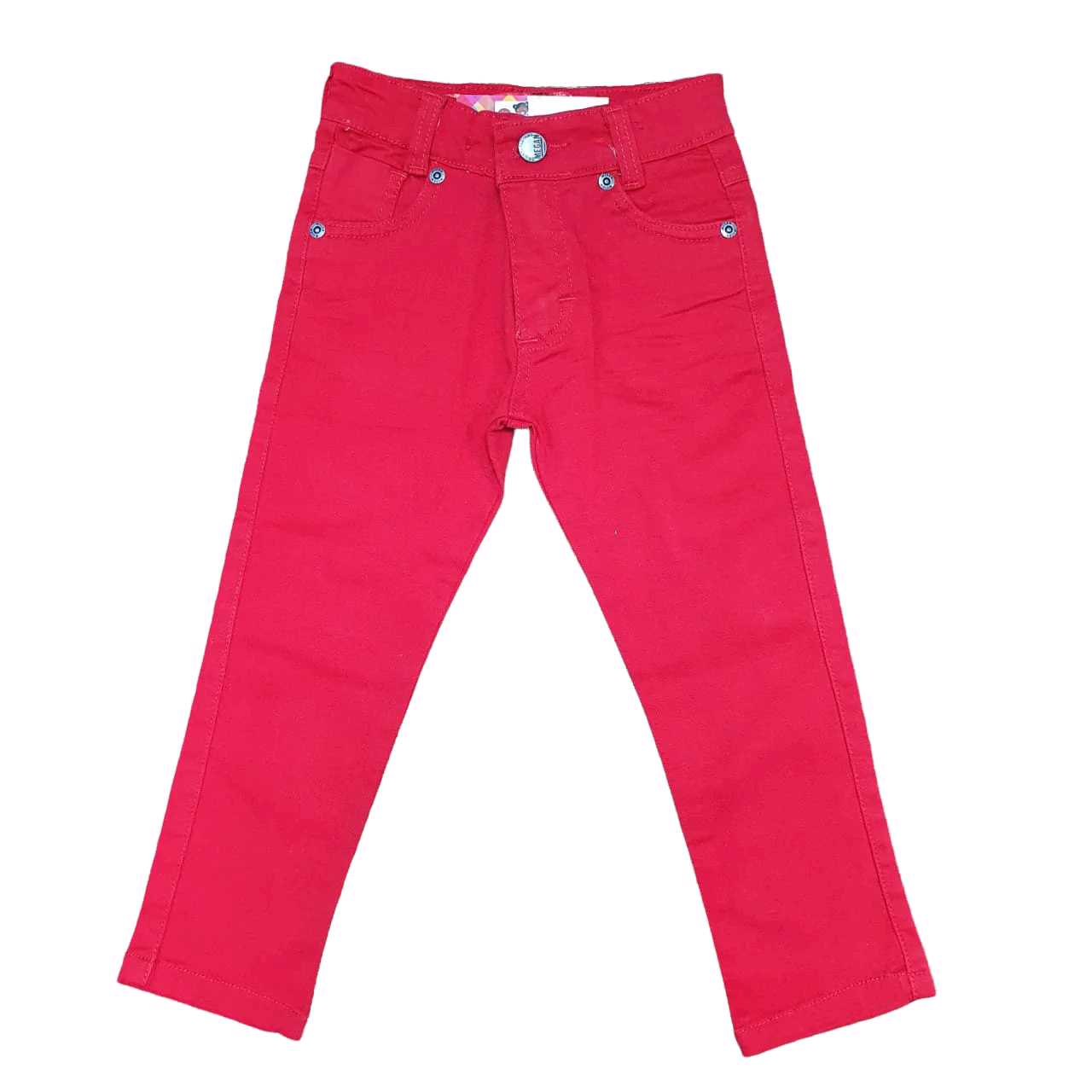 Calça Jeans Vermelha Com Polo Carros - Lojinha da Vivi