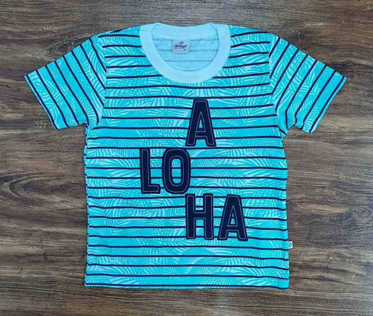 Camiseta Aloha Listrada Infantil