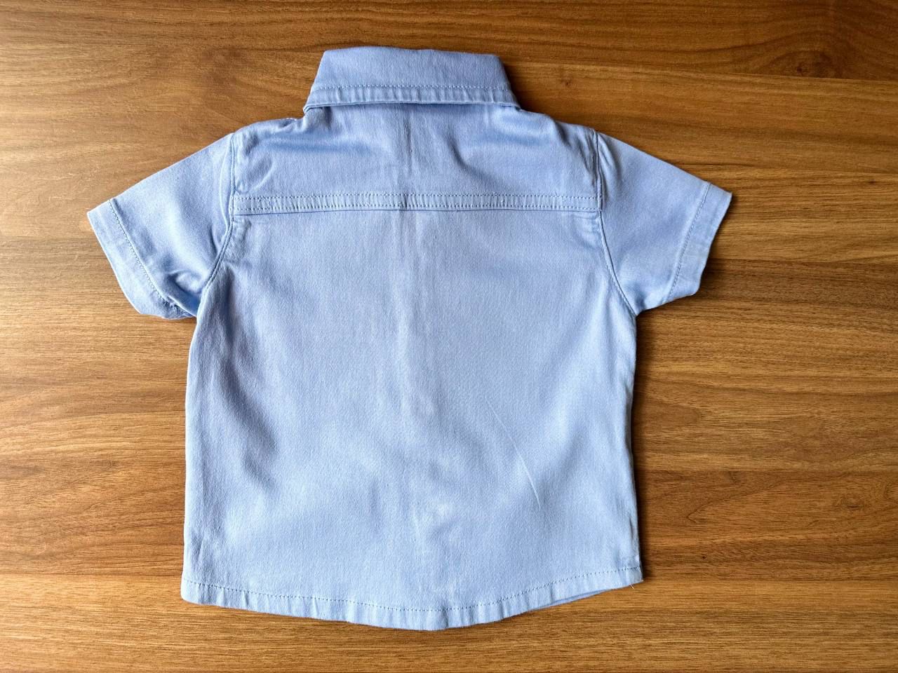 Camisa Azul Claro com Bolso Infantil  - Lojinha da Vivi