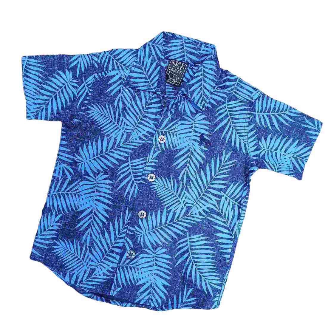 Camisa Azul Floral Infantil