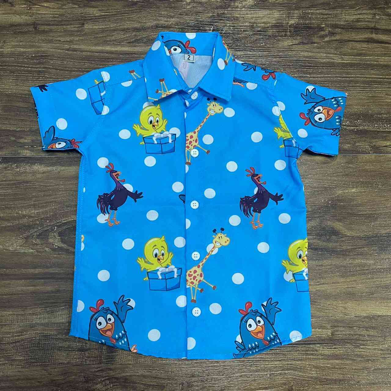 Camisa Galinha Pintadinha Azul Infantil