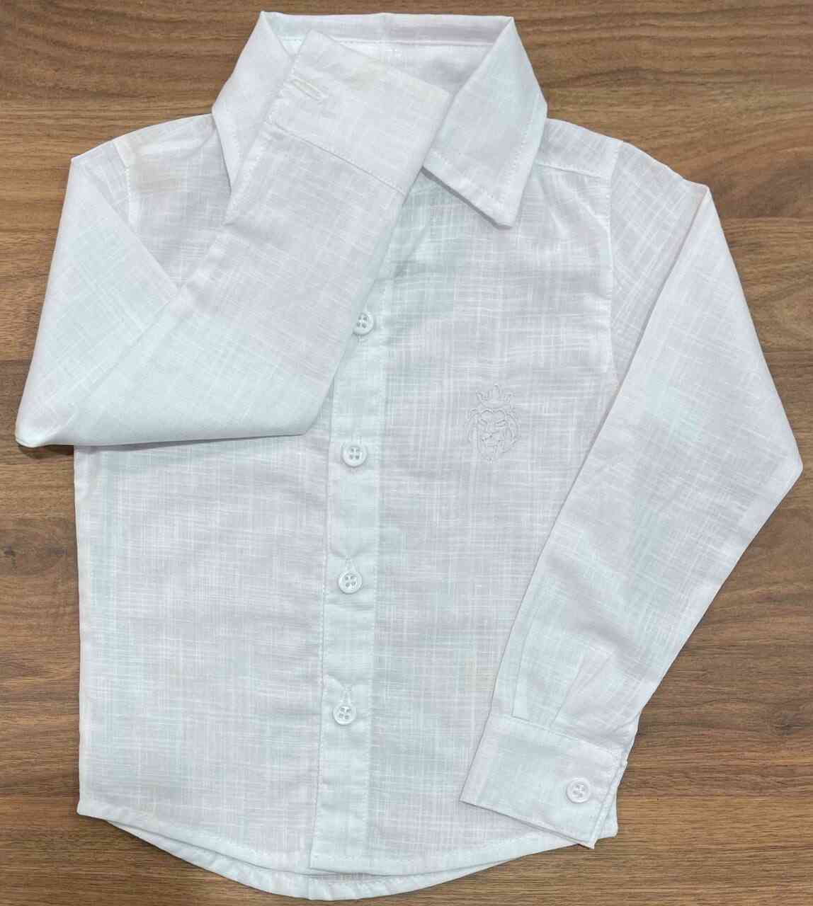 Camisa Social Branca em Linho Infantil