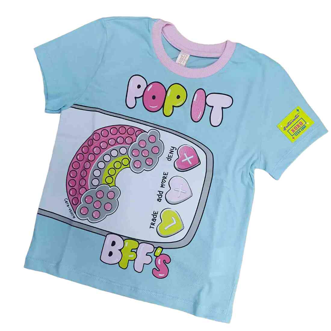 Camiseta Azul Bebê Pop It Infantil