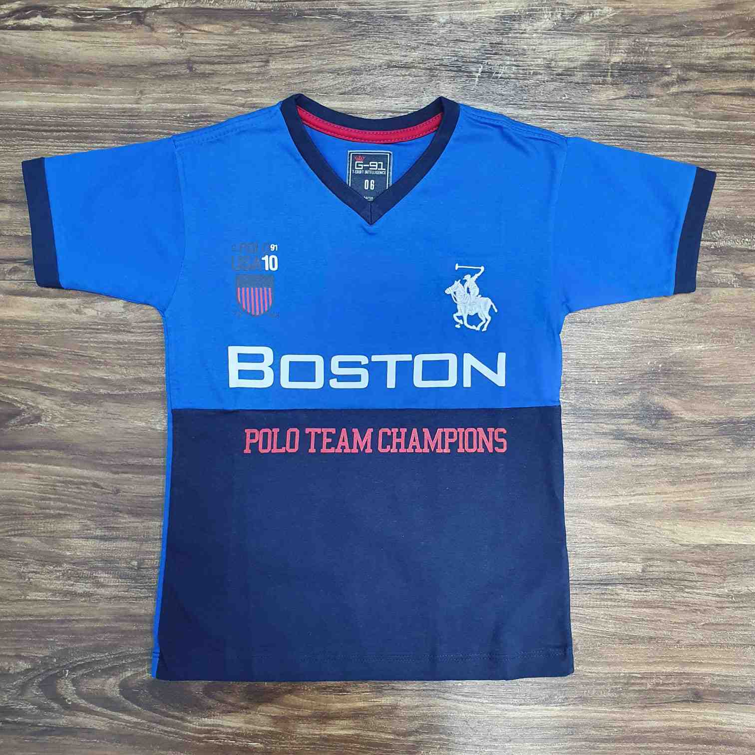 Camiseta Azul Boston Infantil