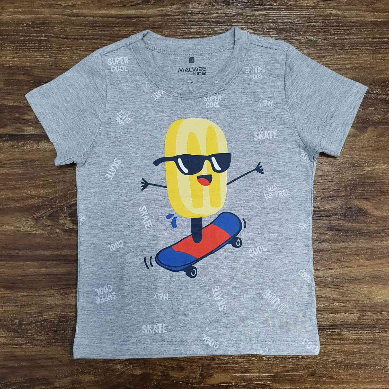 Camiseta Cinza Skate Infantil