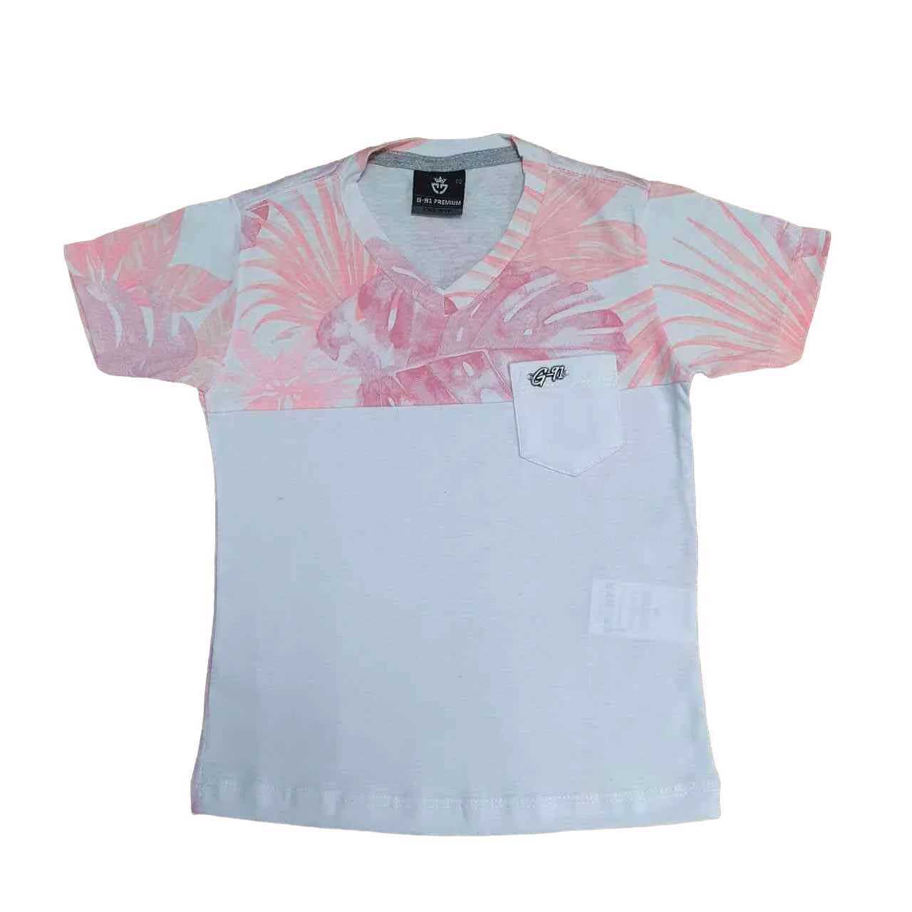 Camiseta Floral com Bolso Infantil