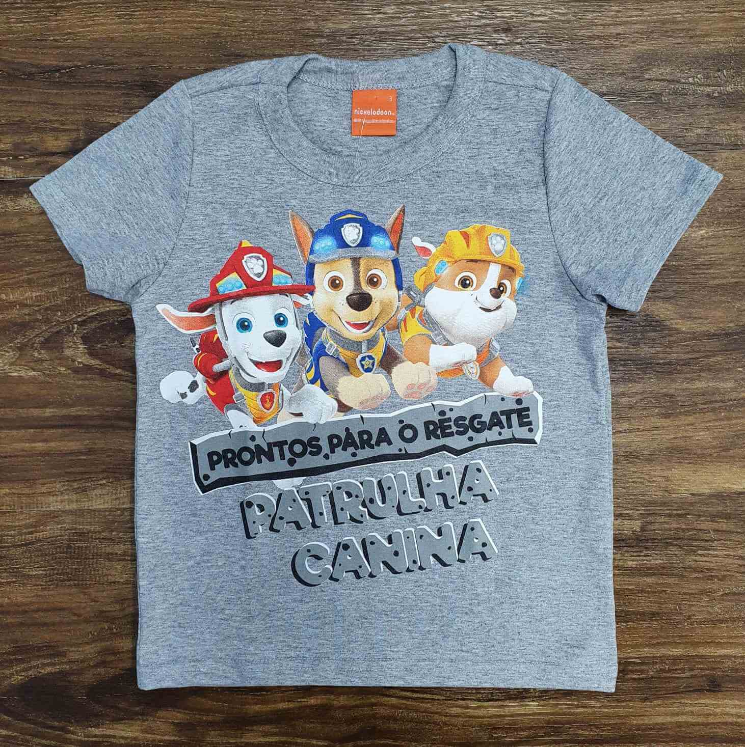 Camiseta Infantil Cinza Patrulha Canina
