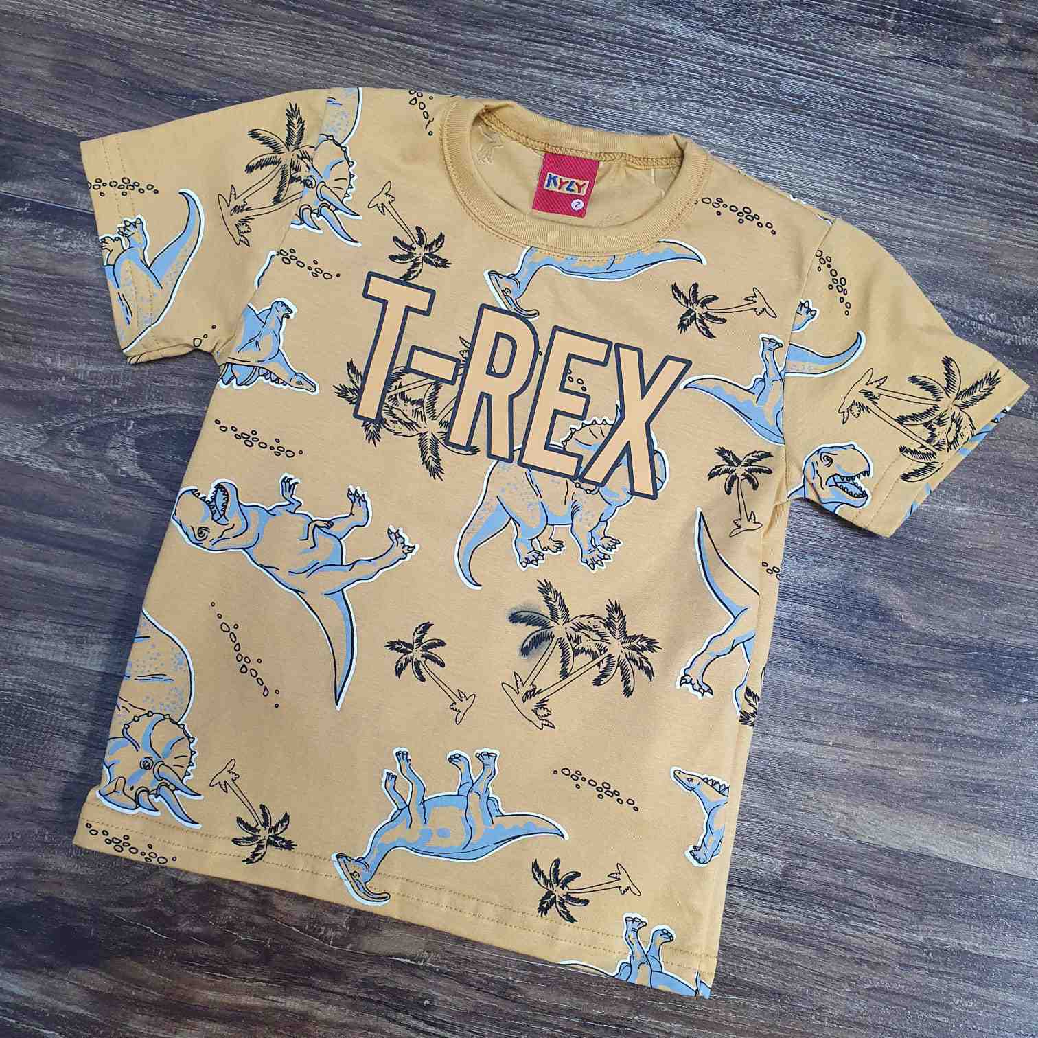 Camiseta Infantil T-Rex Laranja