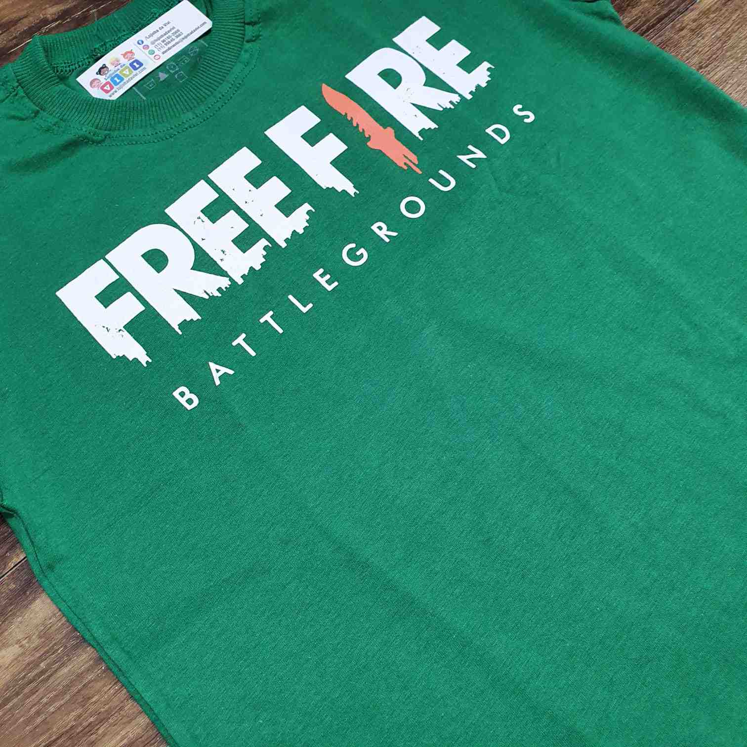 Camiseta Infantil Verde Free Fire