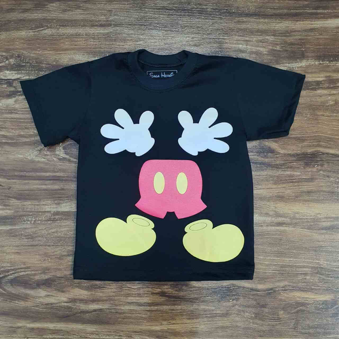 Camiseta Preta Mickey Infantil