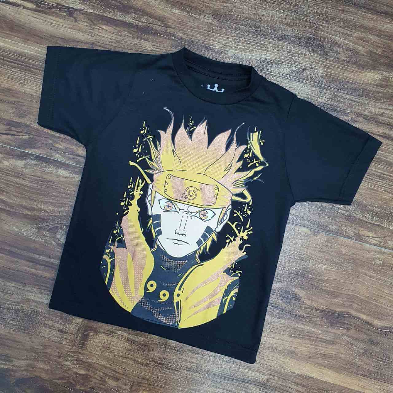 Camiseta Preta Naruto Infantil