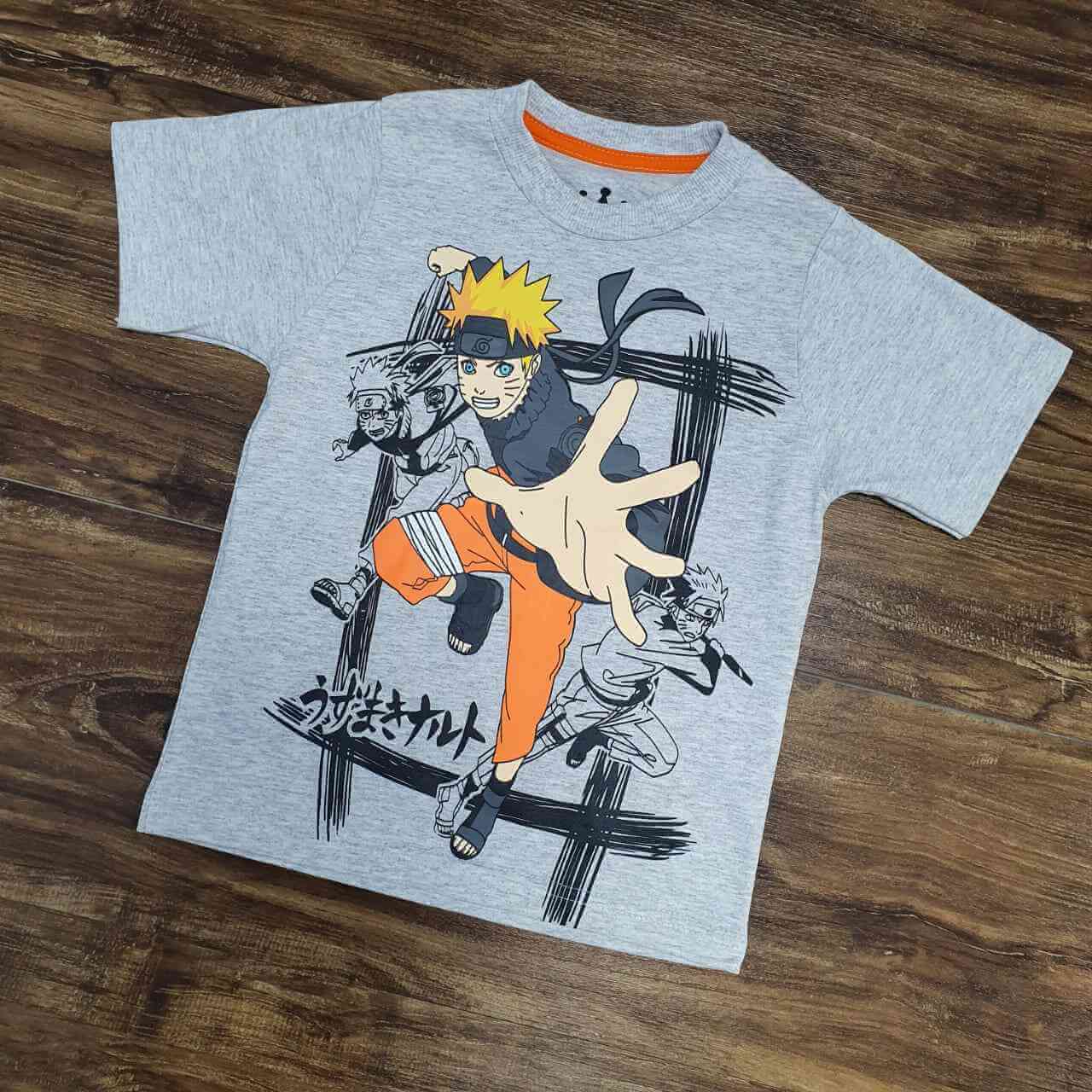 Camiseta Cinza Naruto Infantil