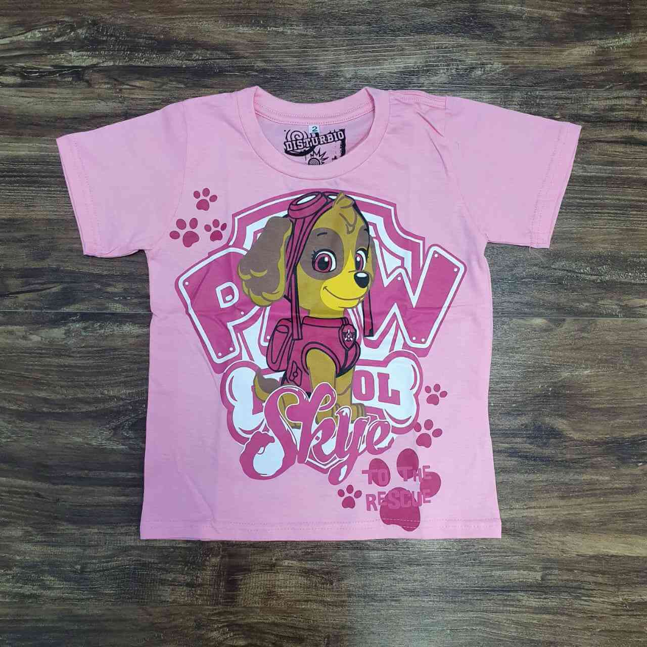 Camiseta Rosa Skye Patrulha Canina Infantil 