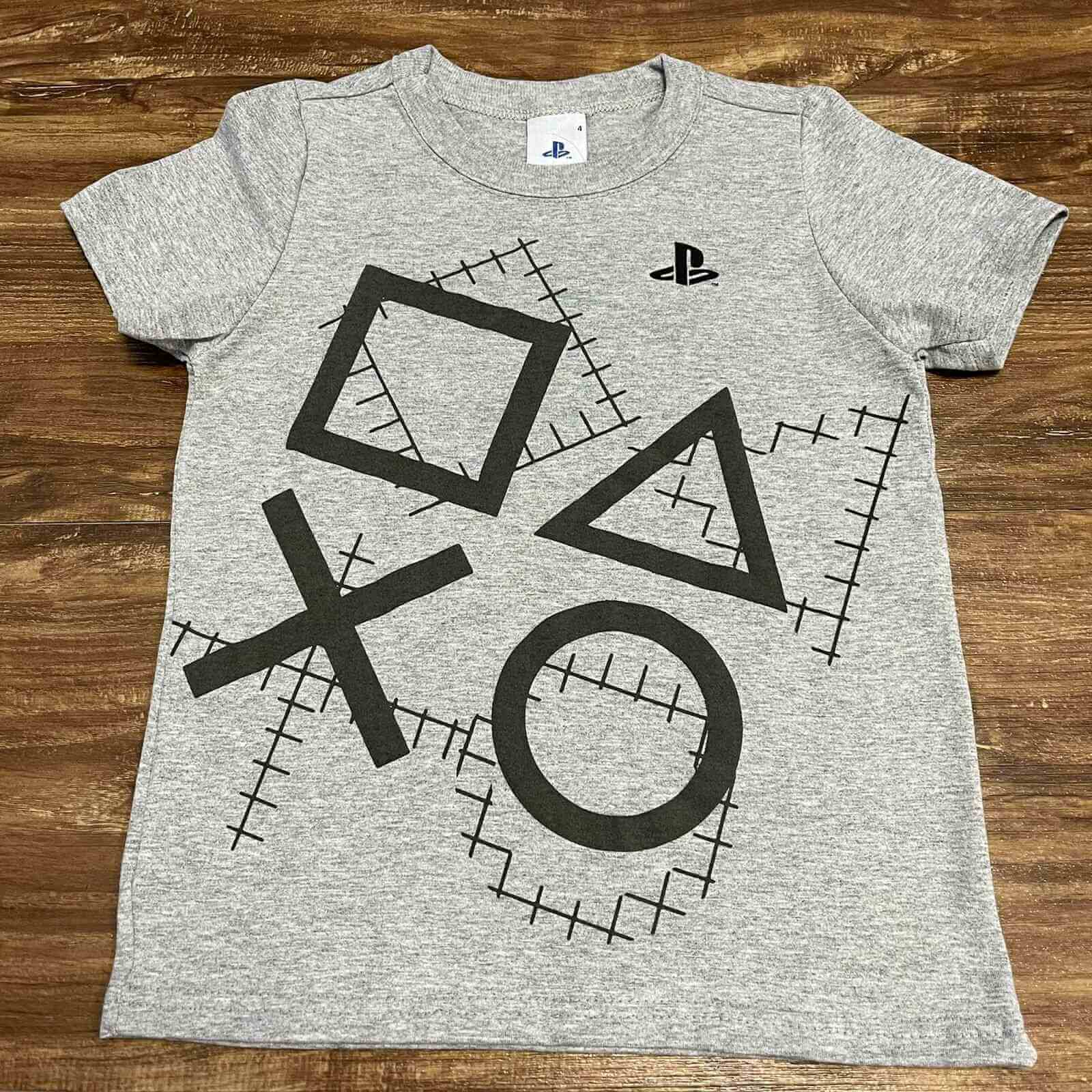 Camiseta Playstation Cinza Infantil