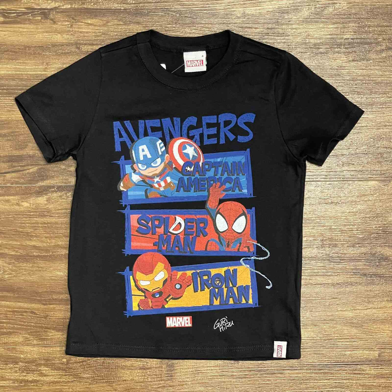 Camiseta Preta Avengers Baby Infantil