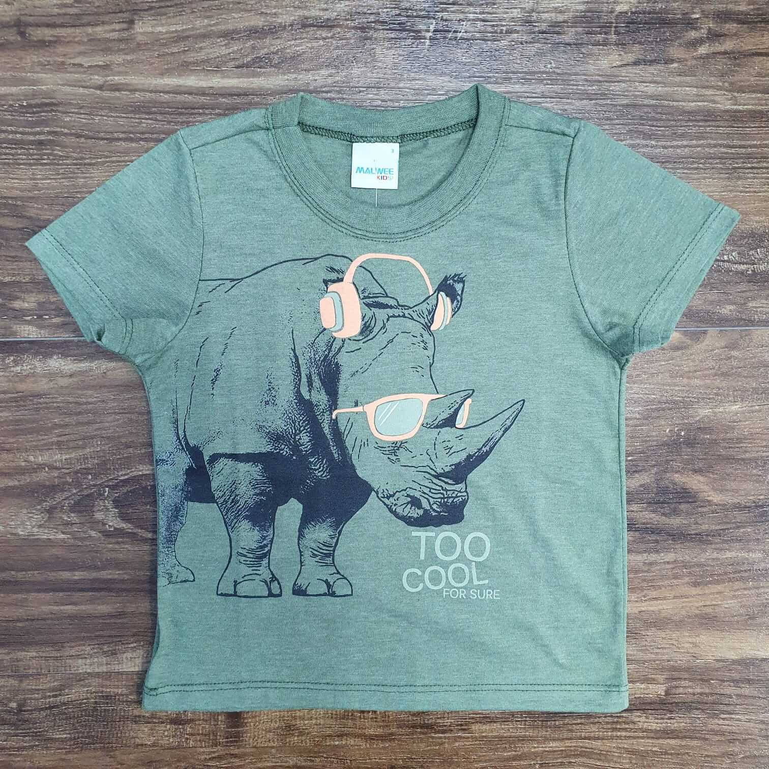 Camiseta Rinoceronte Verde Infantil
