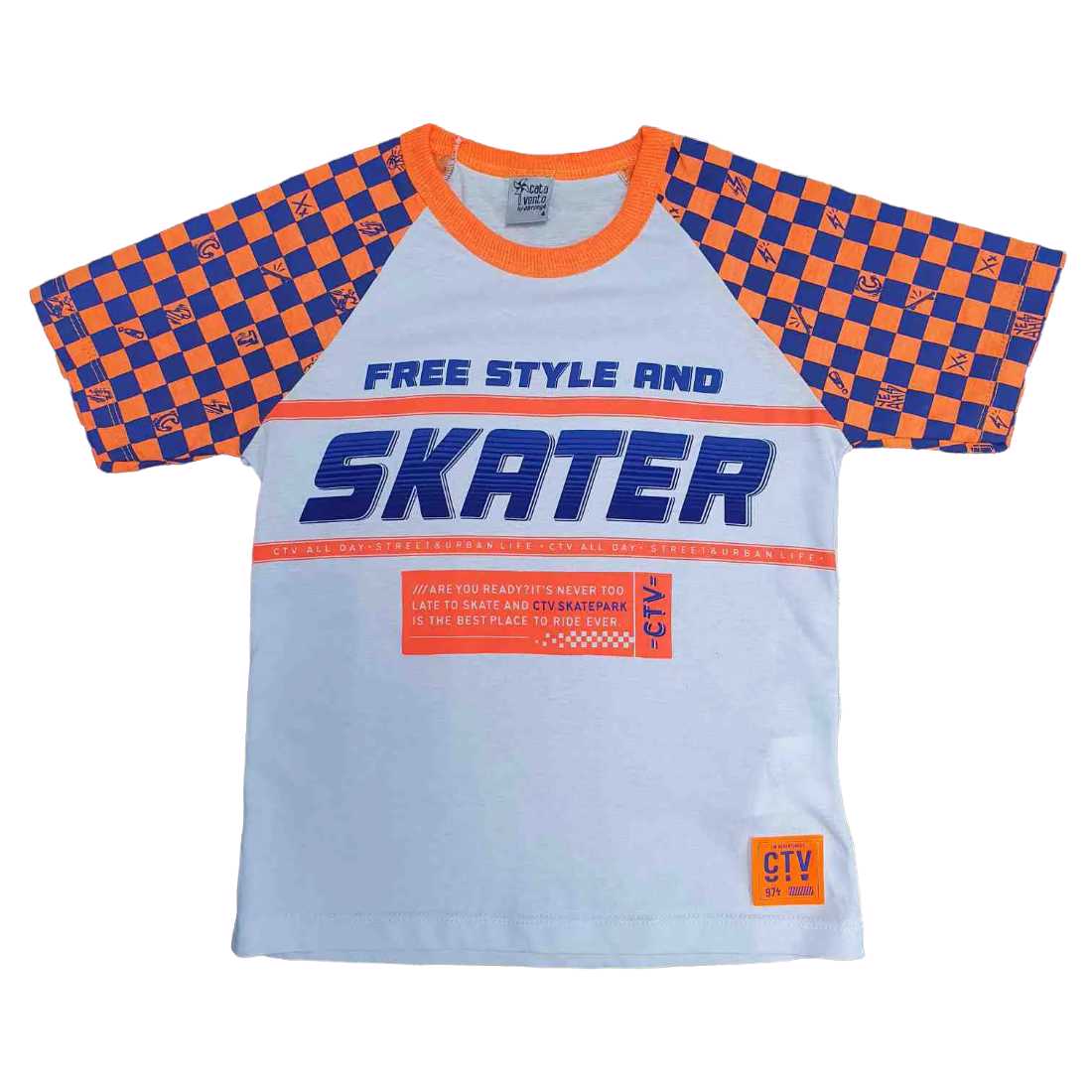 Camiseta Skater Style Branca Infantil