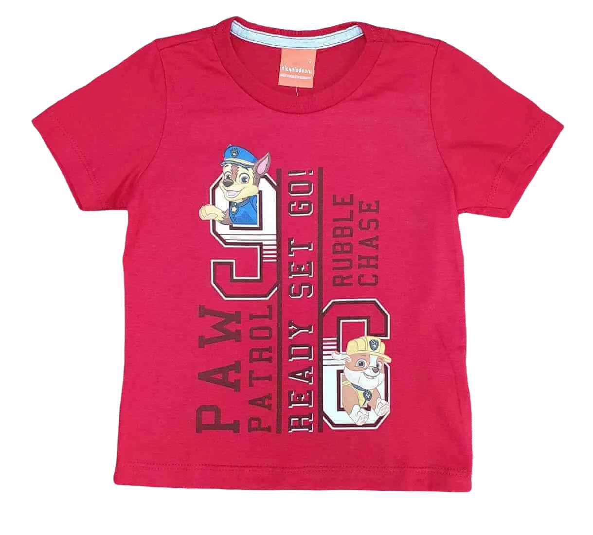 Camiseta Vermelha Ready Patrulha Canina Infantil  - Lojinha da Vivi