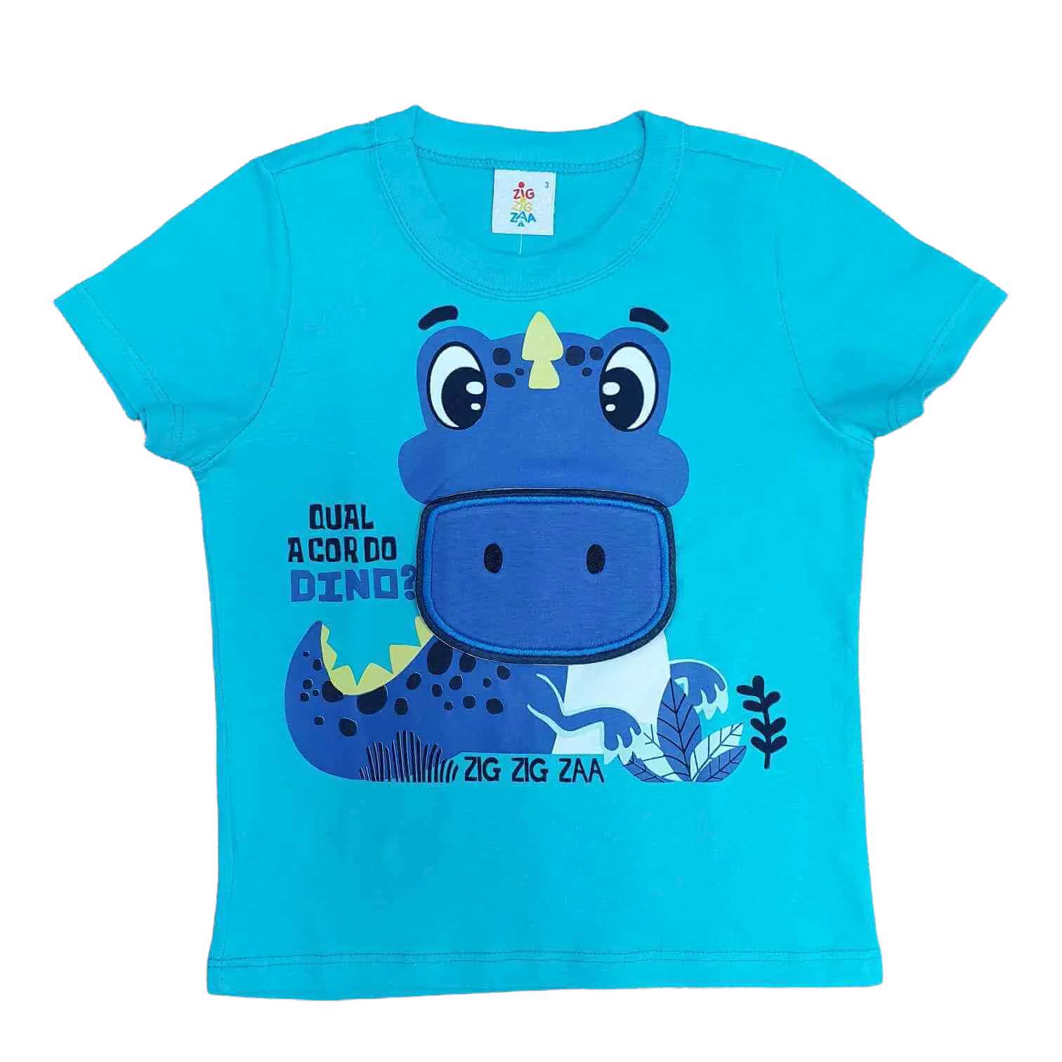 Conjunto Dino com Camiseta Azul Infantil