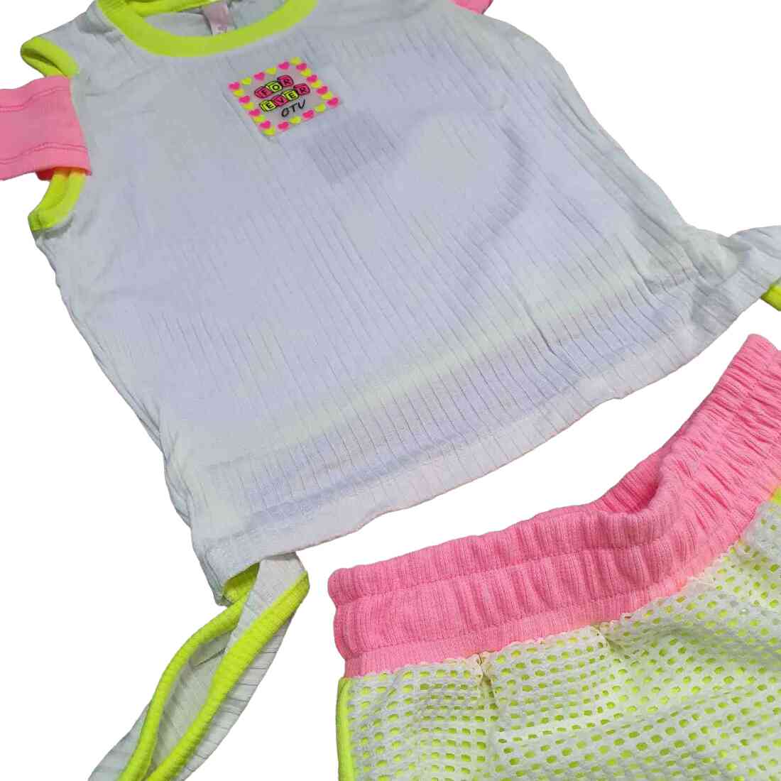Conjunto Infantil Shorts com Blusinha Colorido
