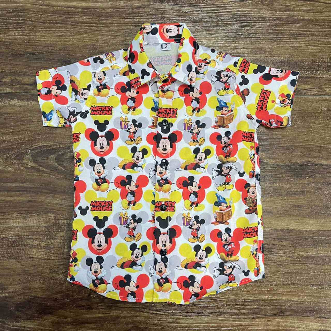 Conjunto Mickey Mouse com Suspensório e Gravata Vermelho Infantil