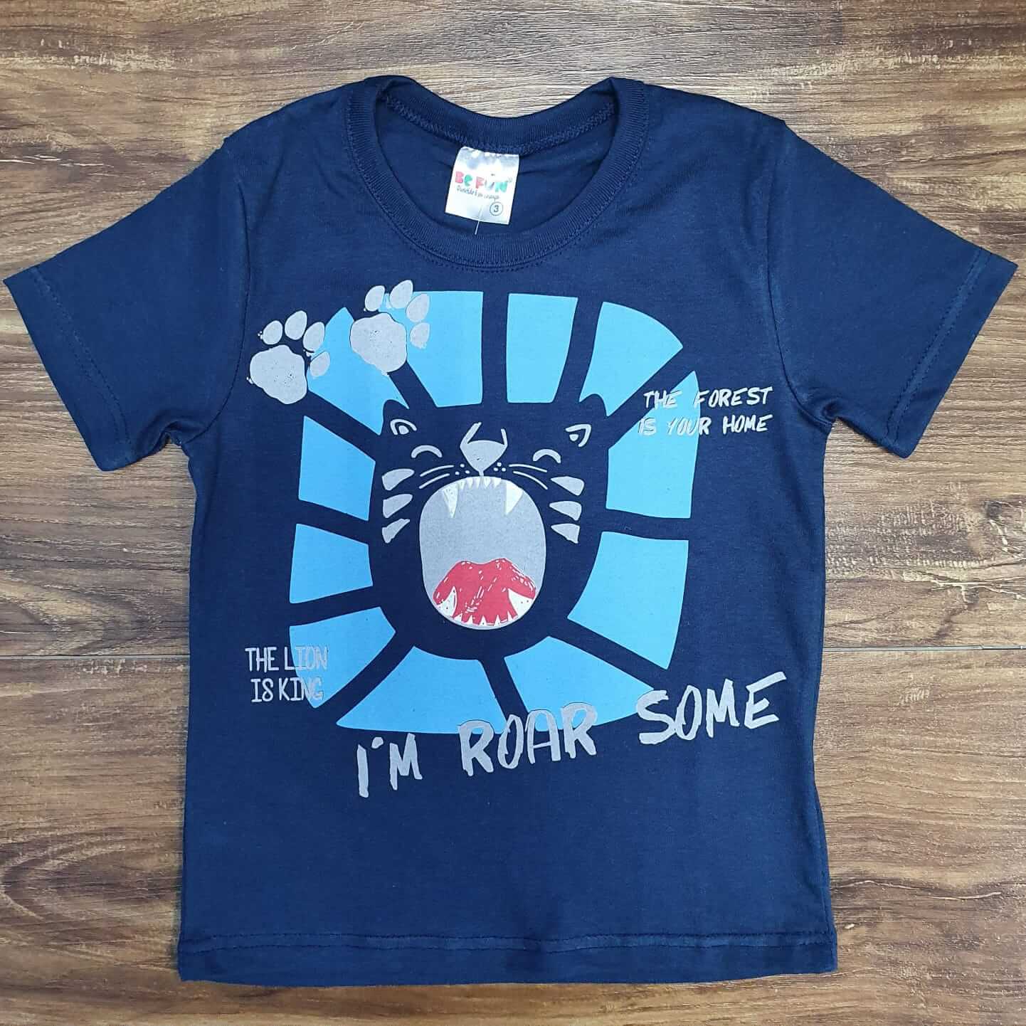 Conjunto Roar Some com Camiseta Azul Infantil