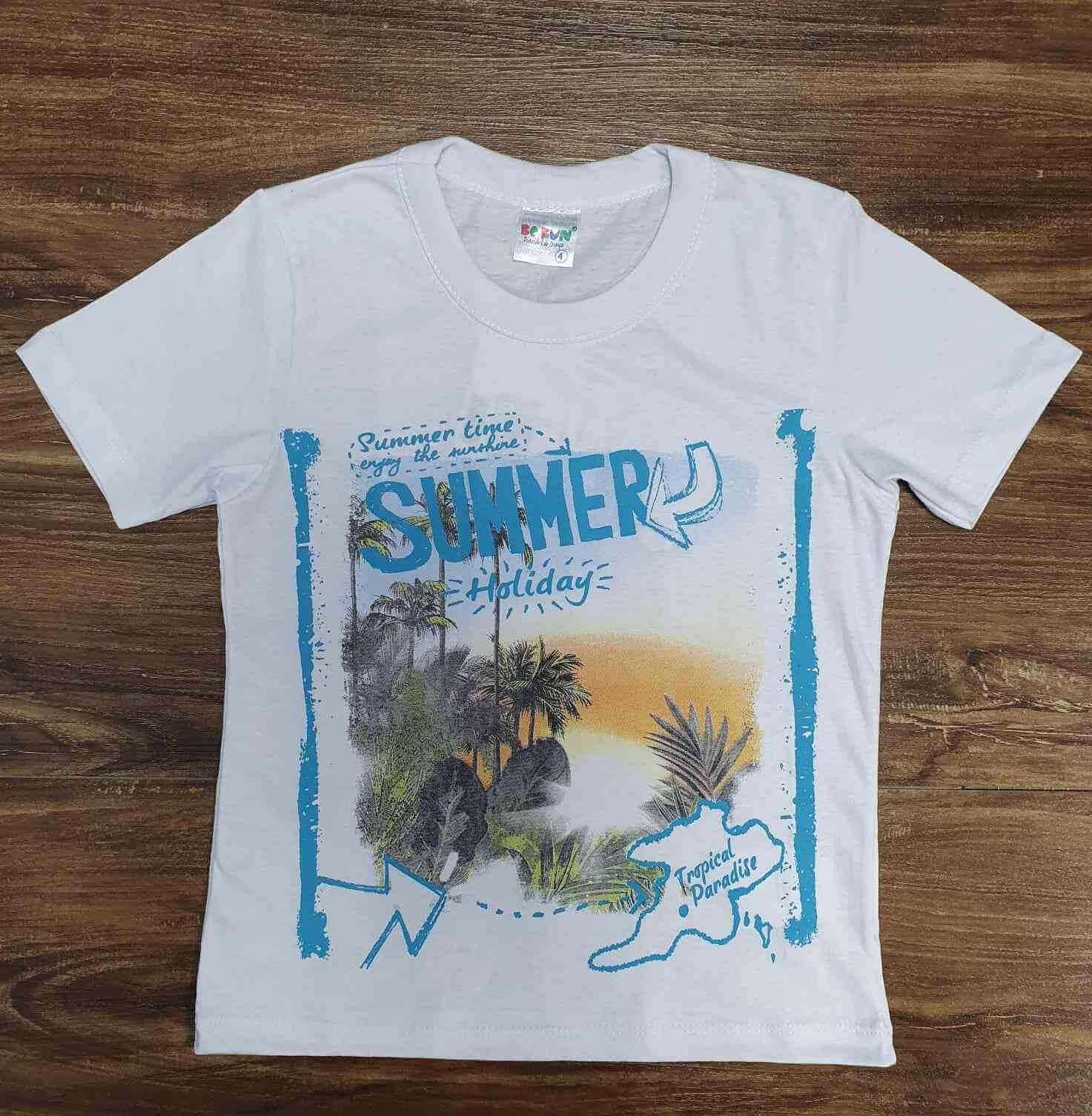 Conjunto Summer com Camiseta Branca Infantil