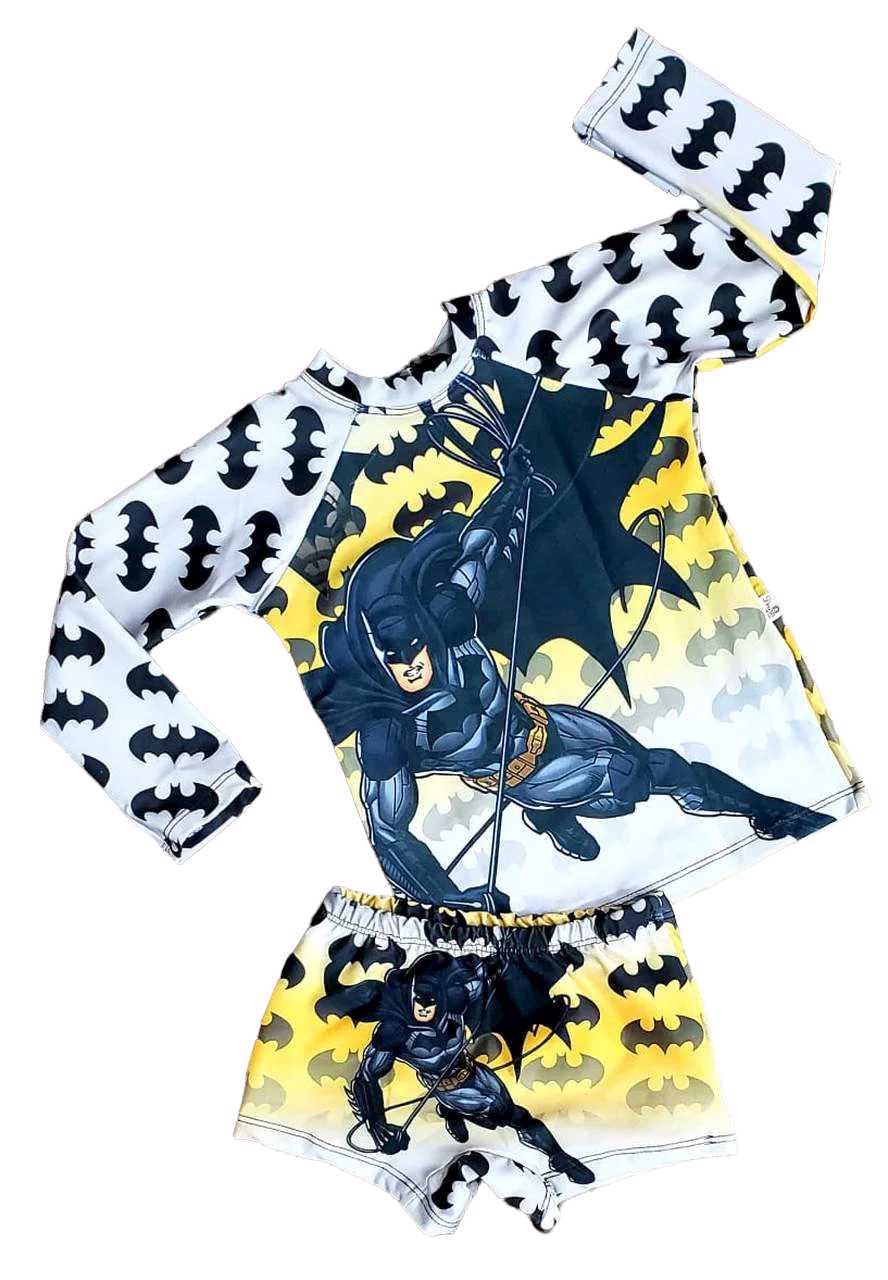 Kit Praia Batman - Sunga e Camiseta UV
