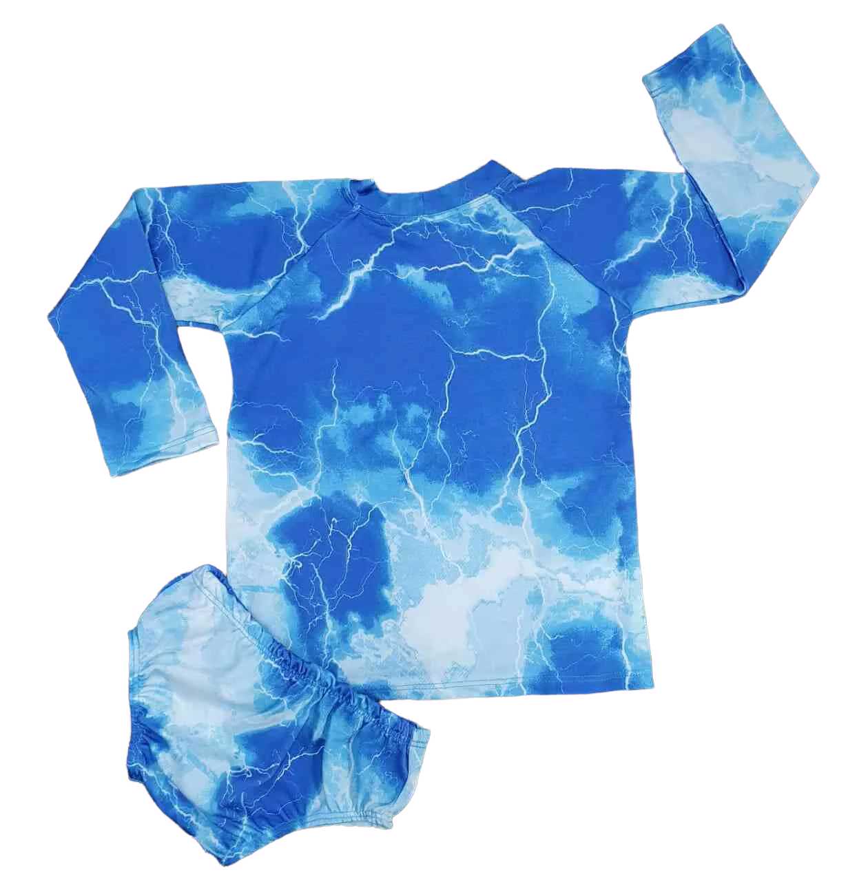 Kit Praia Tye Dye Azul Infantil - Lojinha da Vivi