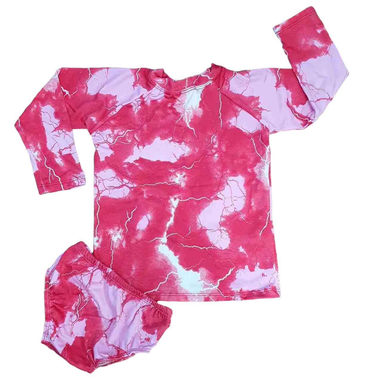 Kit Praia Tye Dye Pink Infantil  - Lojinha da Vivi