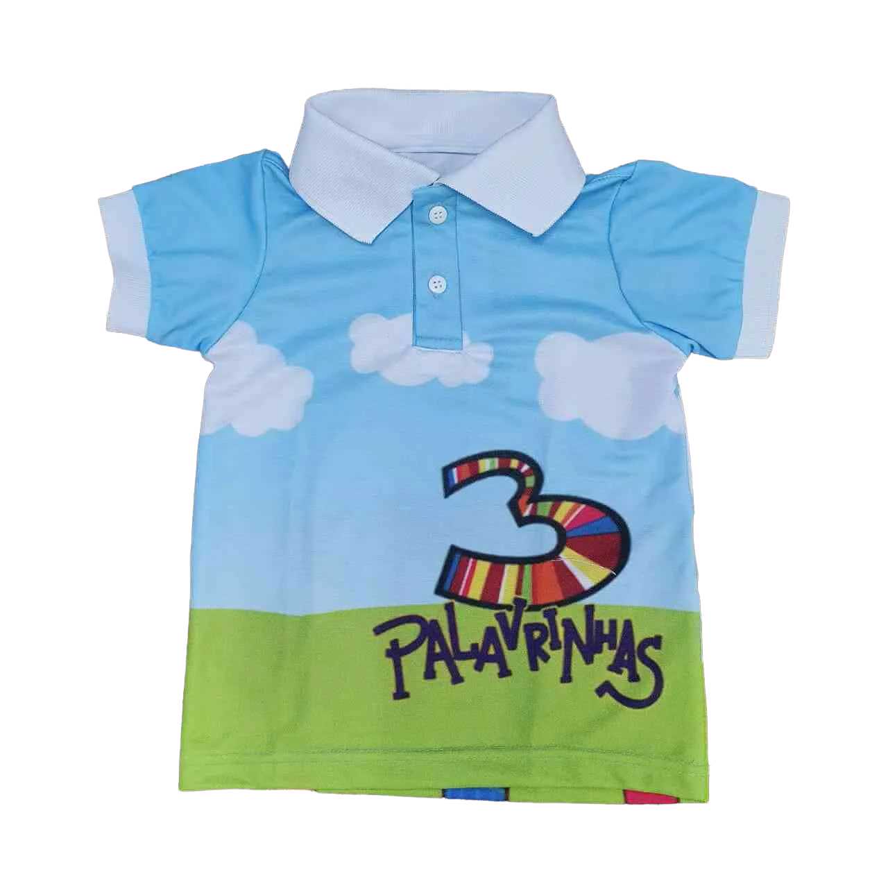 Camisa Polo 3 Palavrinhas Festa Infantil - Lojinha da Vivi