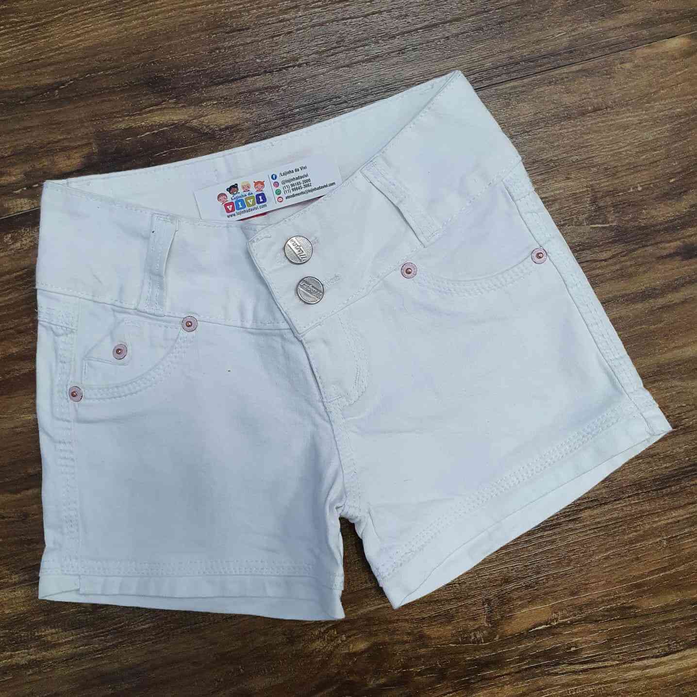 Shorts Jeans Branco Infantil