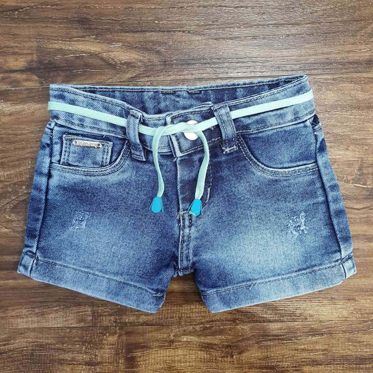 Shorts Jeans Feminino Básico Infantil