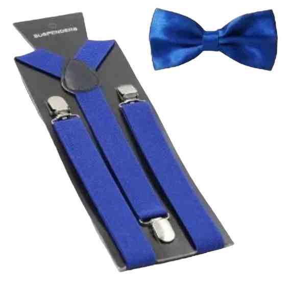 Suspensório e Gravata Borboleta Azul