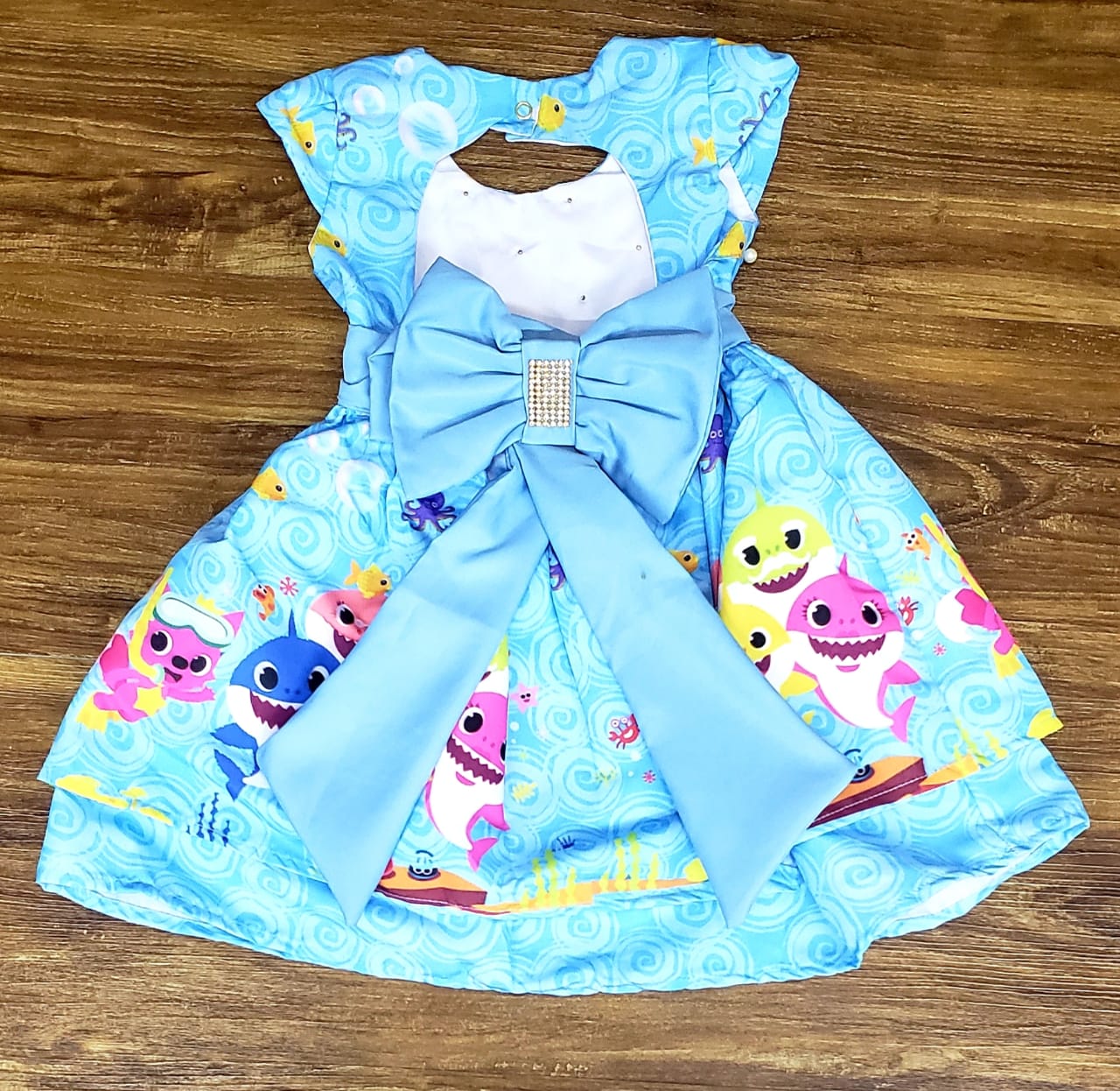 Vestido Azul Baby Shark Infantil