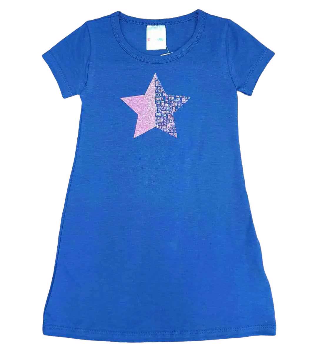 Vestido Curto Star Azul Infantil  - Lojinha da Vivi