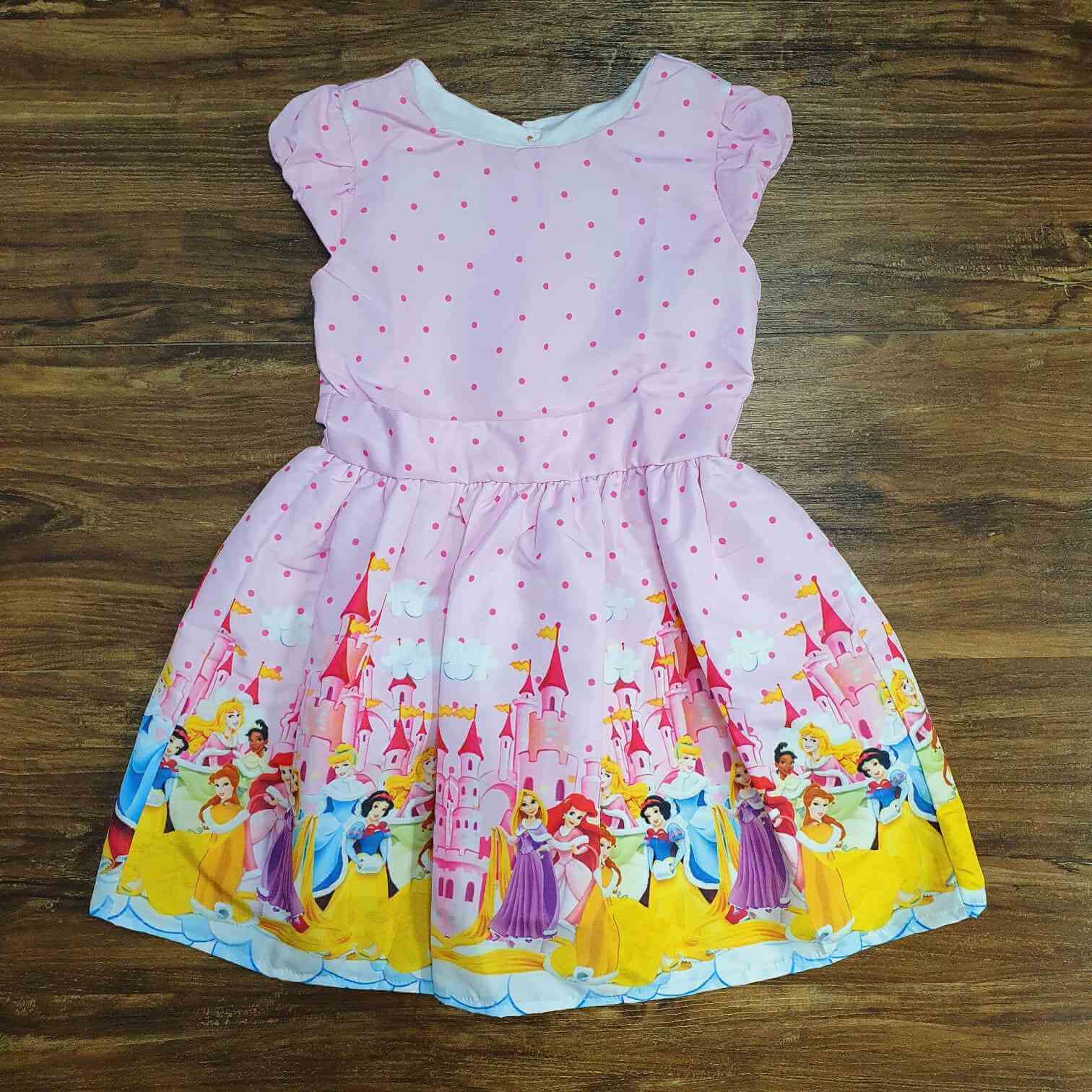Vestido Princesas da Disney Rosa Infantil