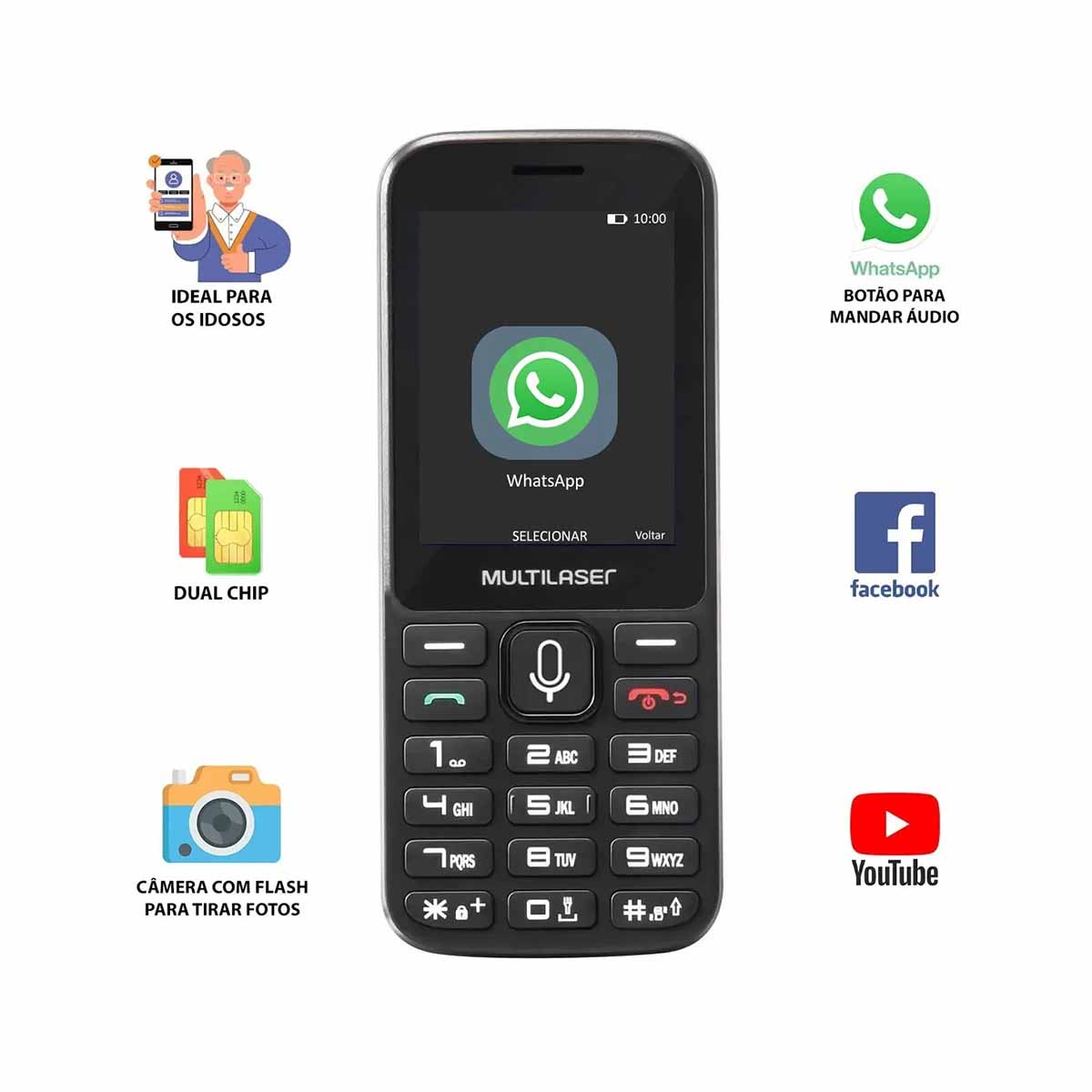 Multilaser Zapp 3g Whatsapp P9098 Preto Novo