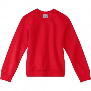 Blusão Infantil Feminino Flanelado Vermelho Básico - Malwee