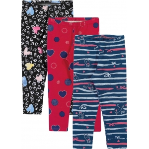 Legging Infantil Feminino Kit 3 Inverno Azul Hearts - Elian