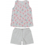 Pijama Infantil Mãe e Filha Flamingos Cinza - Malwee