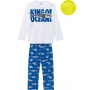 Pijama Infantil Masculino Inverno Brilha no Escuro Branco Kyly