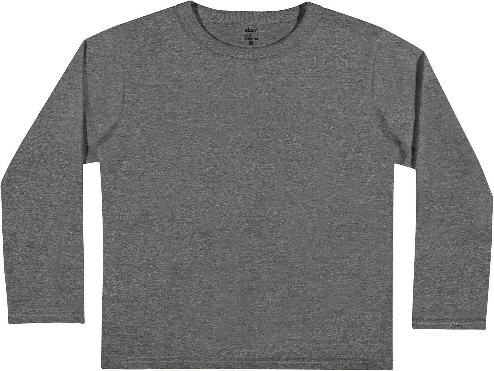 Camiseta Infantil Masculina Inverno Cinza Mescla Escuro Elian