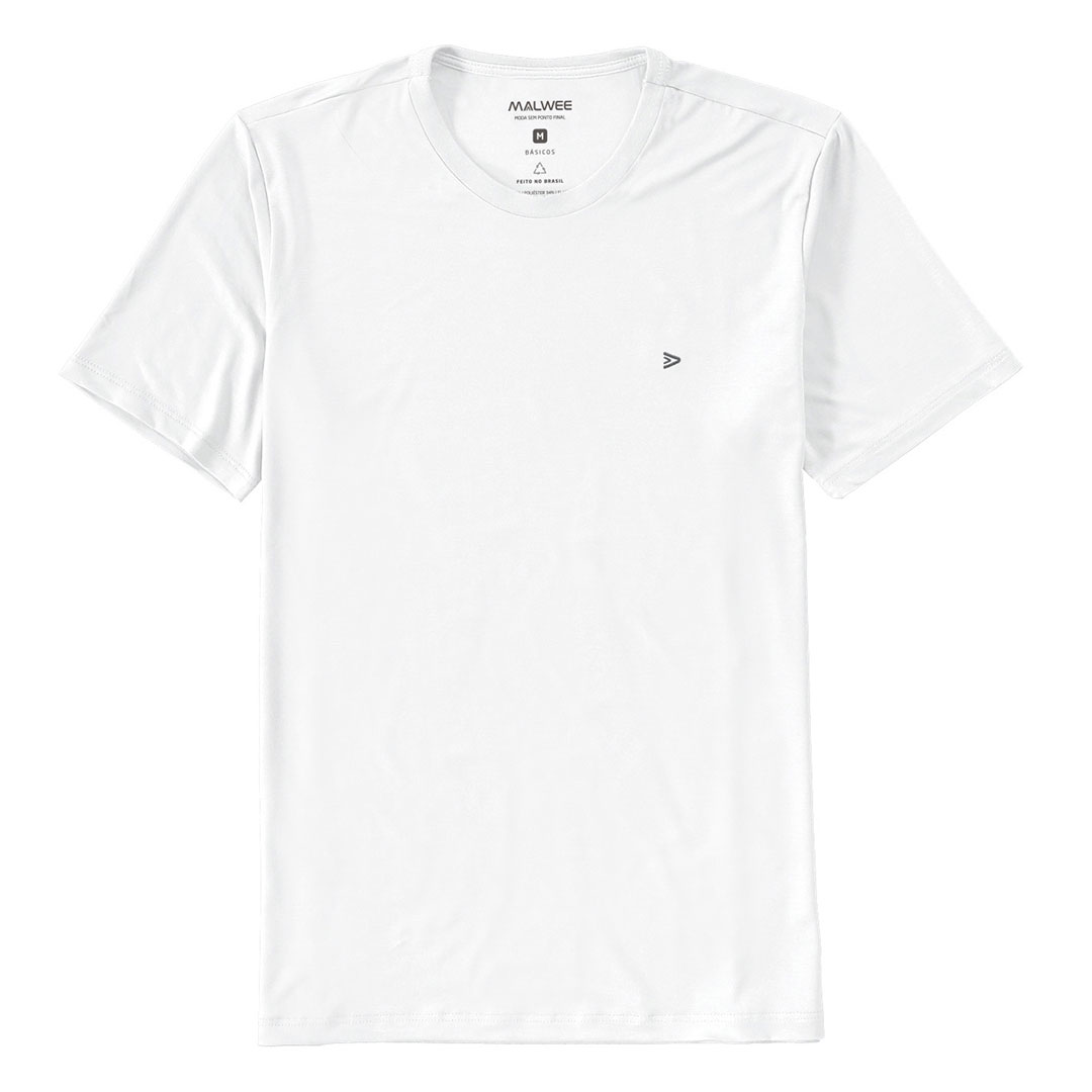 Camiseta Masculina Adulto Curta Lisa Branca - Malwee