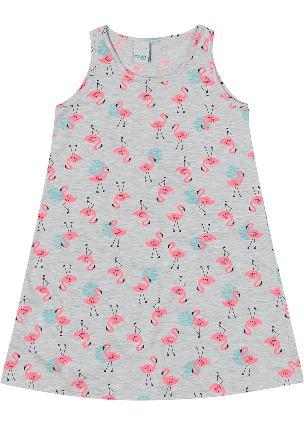 Camisola Infantil Mãe e Filha Flamingos Cinza - Malwee