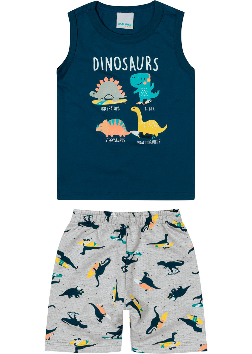 Conjunto Infantil Masculino Verão Azul Dinosaurs - Malwee