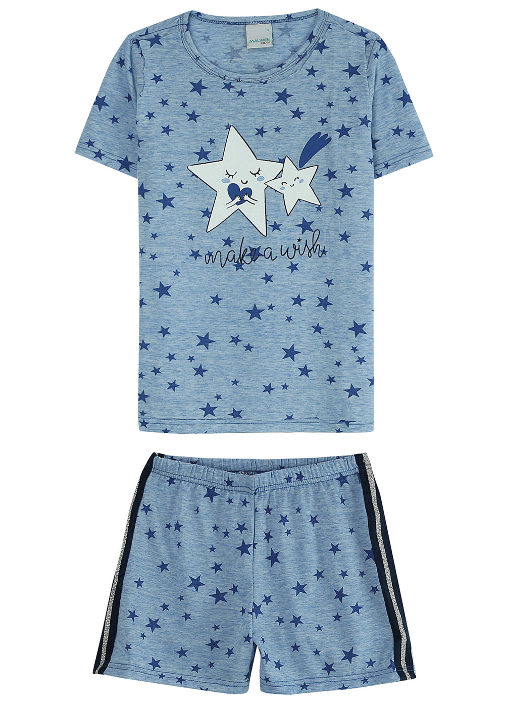 Pijama Infantil Mãe e Filha Make a Wish Azul - Malwee