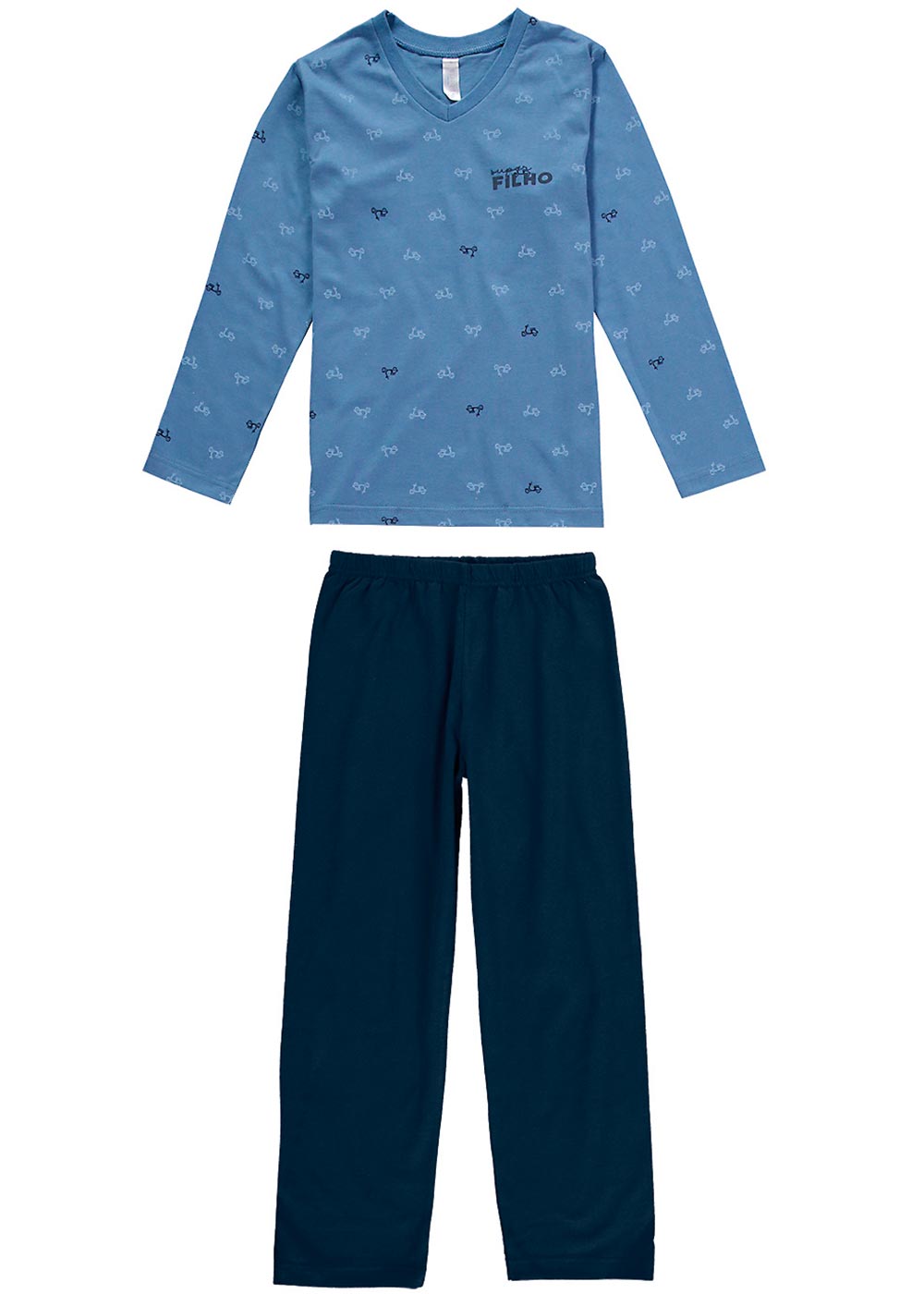 Pijama Infantil Masculino Inverno Azul Super Filho - Malwee