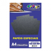 Papel Metalizado A4 Preto 150g 15 Folhas Off Paper