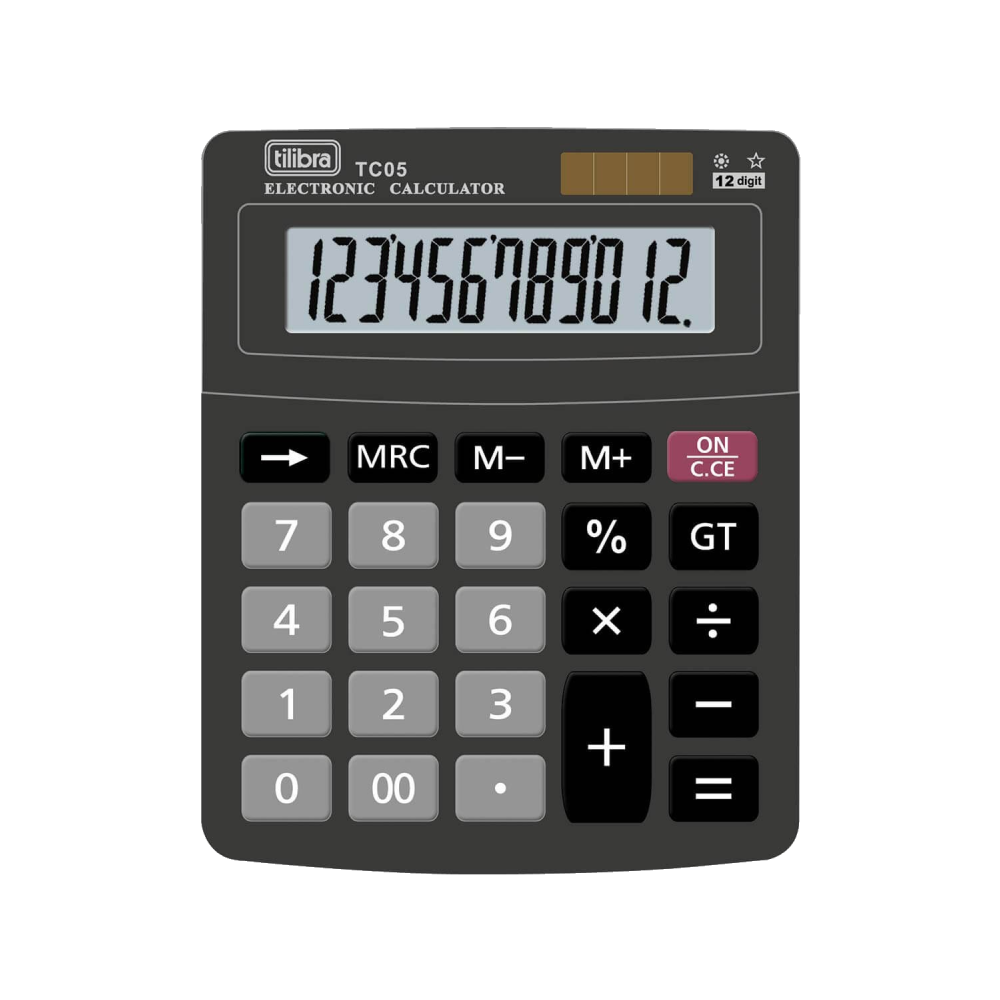 Calculadora de Mesa 12 Dígitos Pequena TC05 Preta Tilibra